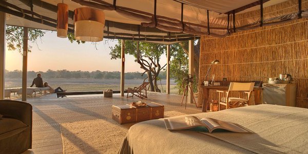 Aussicht vom Zimmer der Chinzombo Lodge in Sambia